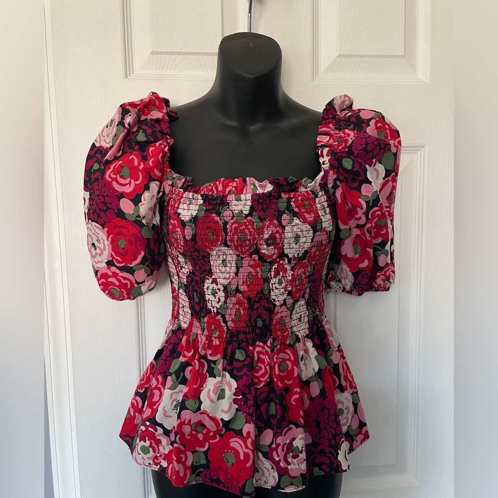 Kate Spade Rosette Blooms Blouse size Small